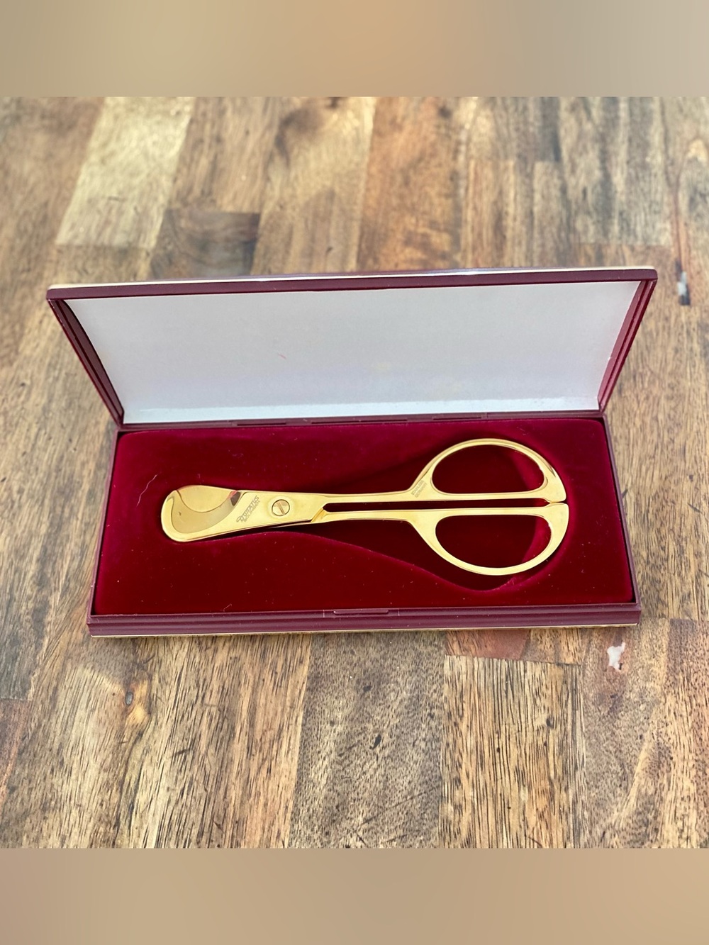 vintage gold-toned Donatus Solingen cigar cutter scissor, Gold Plated
